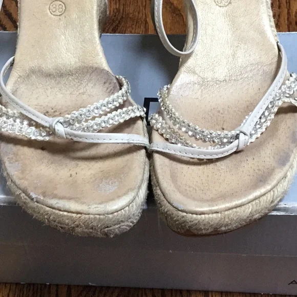 Aldo Rafia Ankle Tie Rhinestone Sandals - Picture 2 of 10